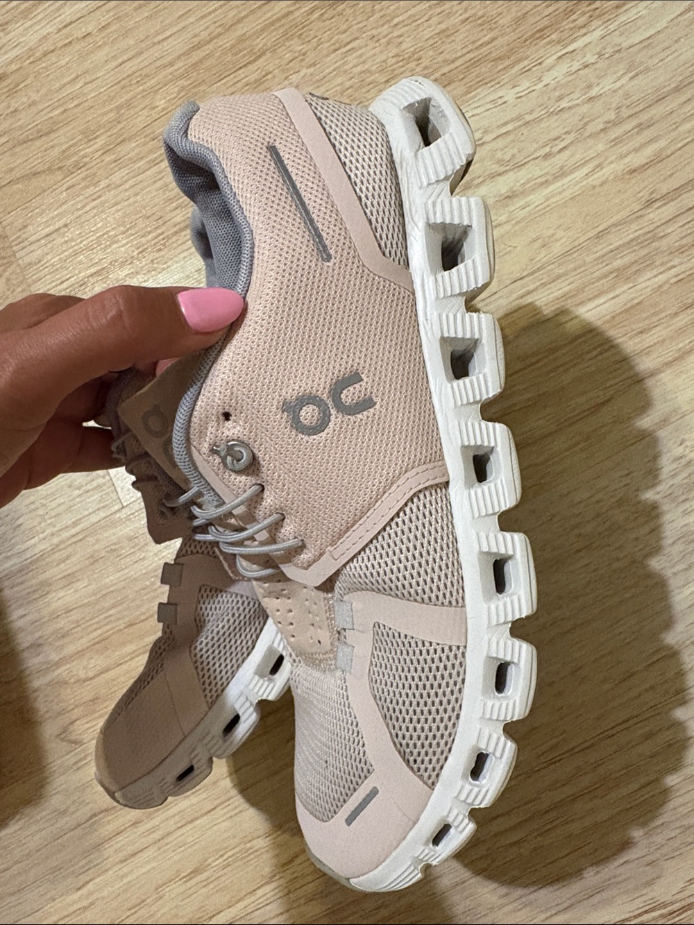 On Running Women's Cloudswift Sneakers in Blush Pink and White